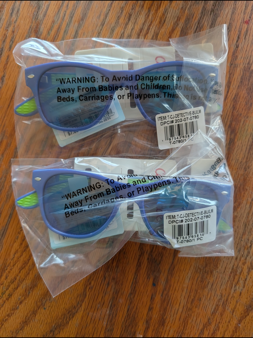NWT Blue Surf Sunglasses with Green Grip 2 Pack - Kid's Age 3-10